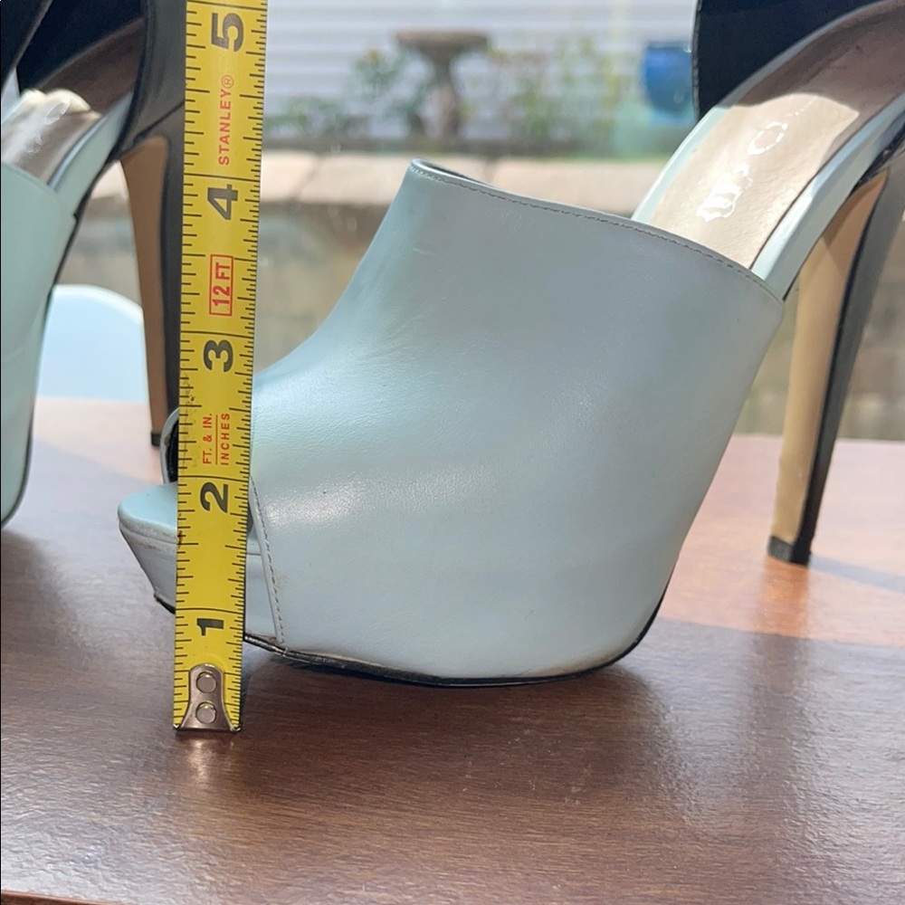 Aldo Black and Light Blue Peep Toe Heels - Picture 10 of 12
